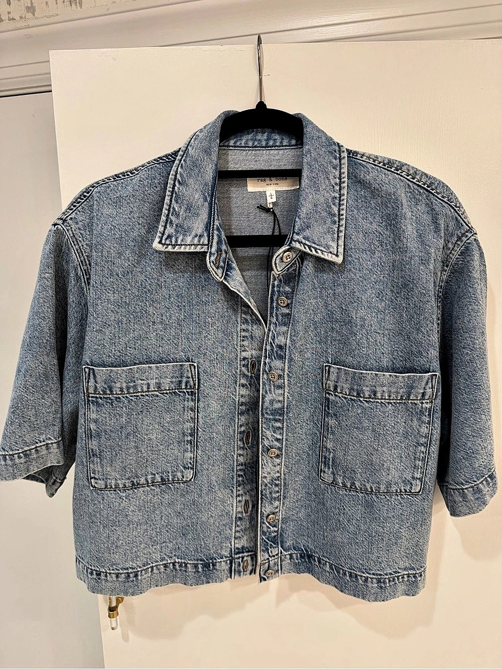 rag & bone Dora Crop Denim Jacket Blue Large